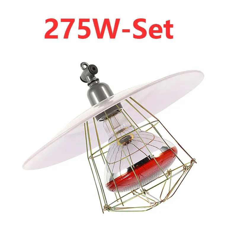 100W-275W Poultry Heating Lamp Livestock Farm Infrared Heating Lamp Explosion-proof Durable Reptile Light Lampshade Optional