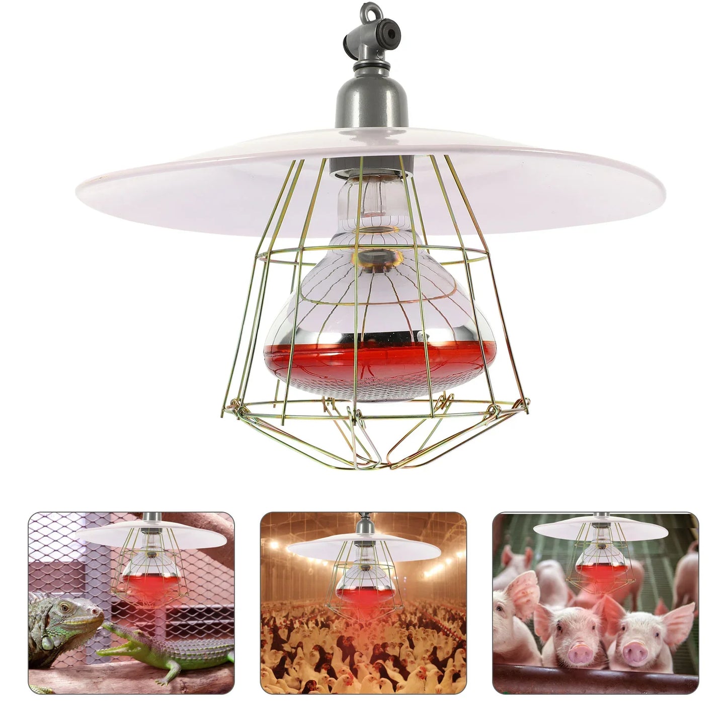 100W-275W Poultry Heating Lamp Livestock Farm Infrared Heating Lamp Explosion-proof Durable Reptile Light Lampshade Optional